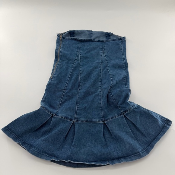 Urban Outfitters Brandi Indigo Strapless Mini Dress Denim Jean Blue Medium - Picture 5 of 10